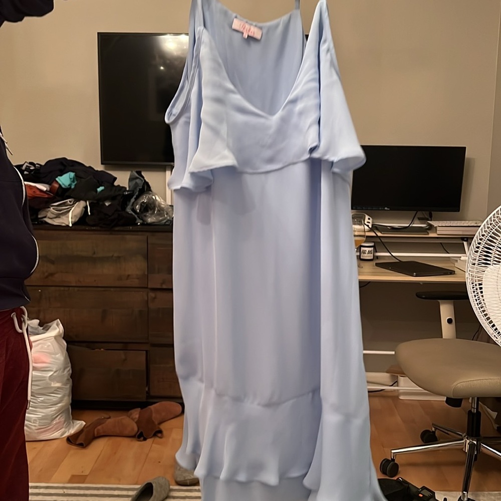 Parker blue flowy thin strapped dress. Worn once! - Picture 4 of 5